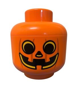 LEGO Halloween Pumpkin Jack-O'-Lantern Storage Head - Bright Orange